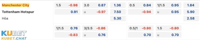 Soi kèo Man City vs Tottenham 20.1